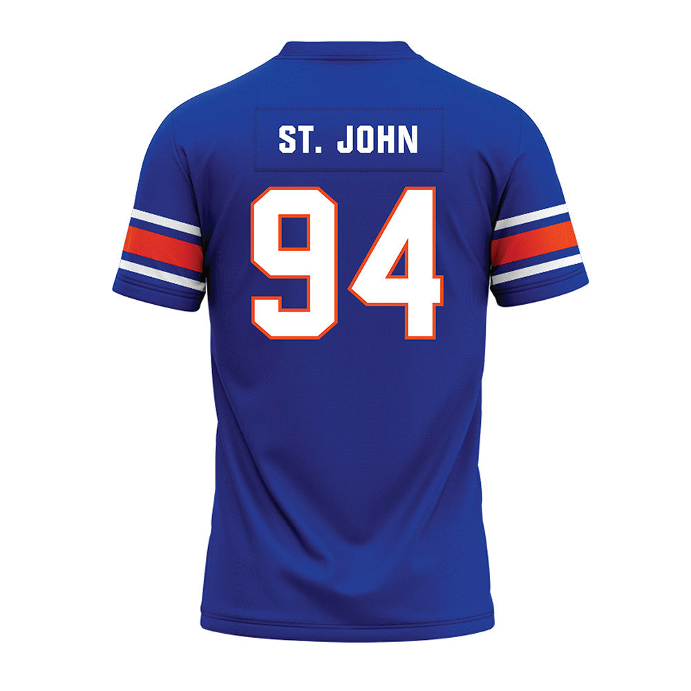 Boise State - NCAA Football : Paz St. John - Blue Premium Football Jersey-1