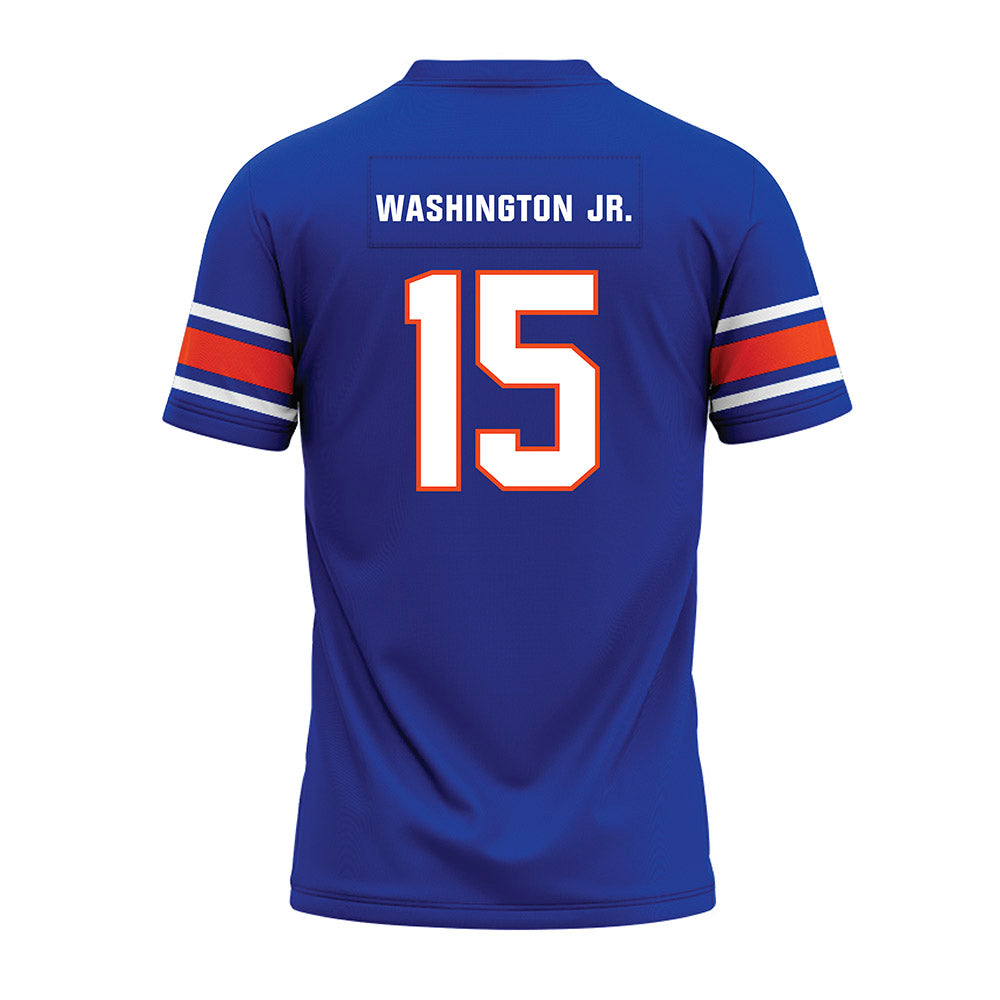 Boise State - NCAA Football : JeRico Washington Jr. - Blue Premium Football Jersey-1