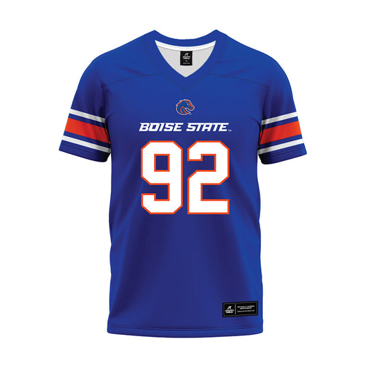 Boise State - NCAA Football : David Latu - Blue Premium Football Jersey-0
