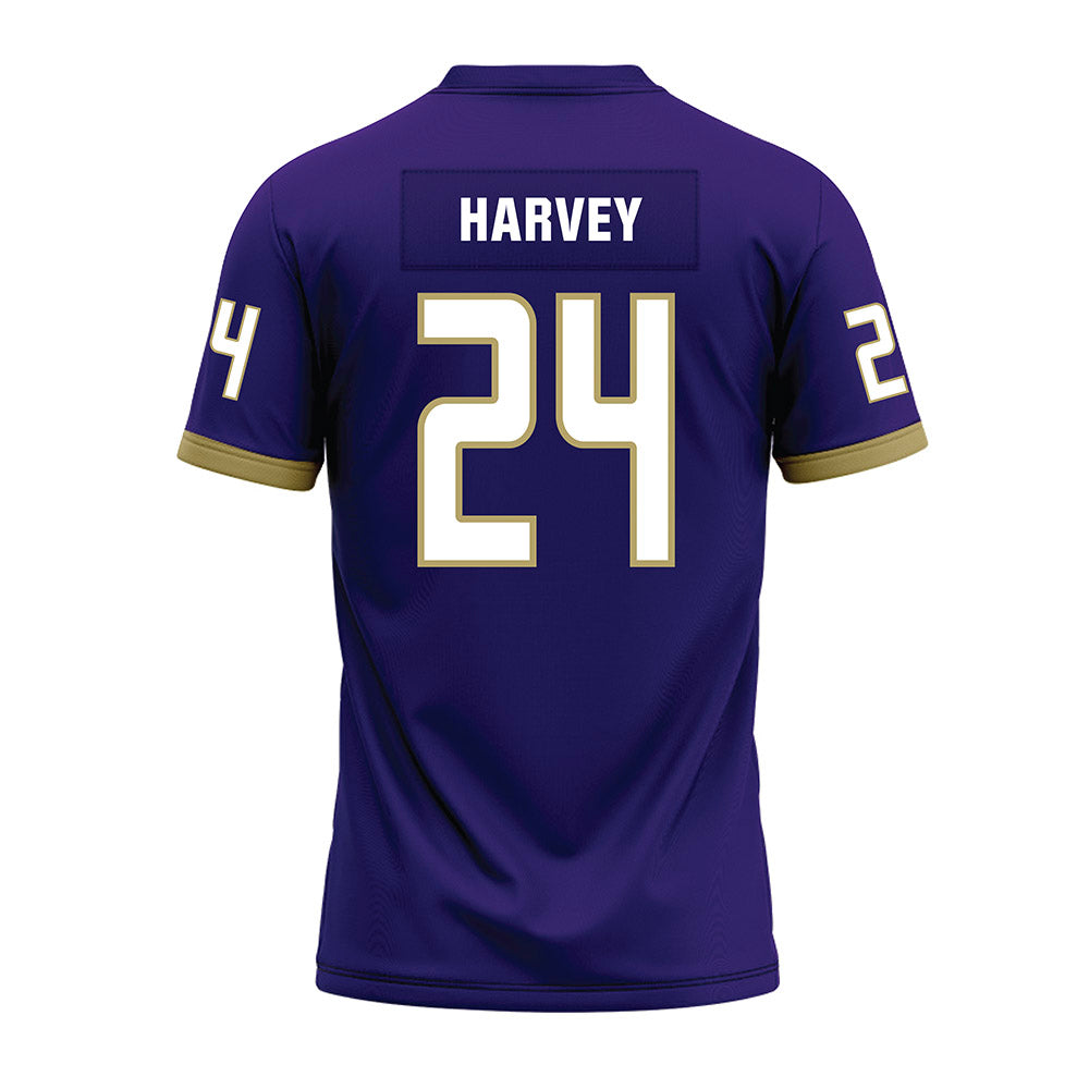 JMU - NCAA Football : Jayon Harvey - Purple Premium Football Jersey-1
