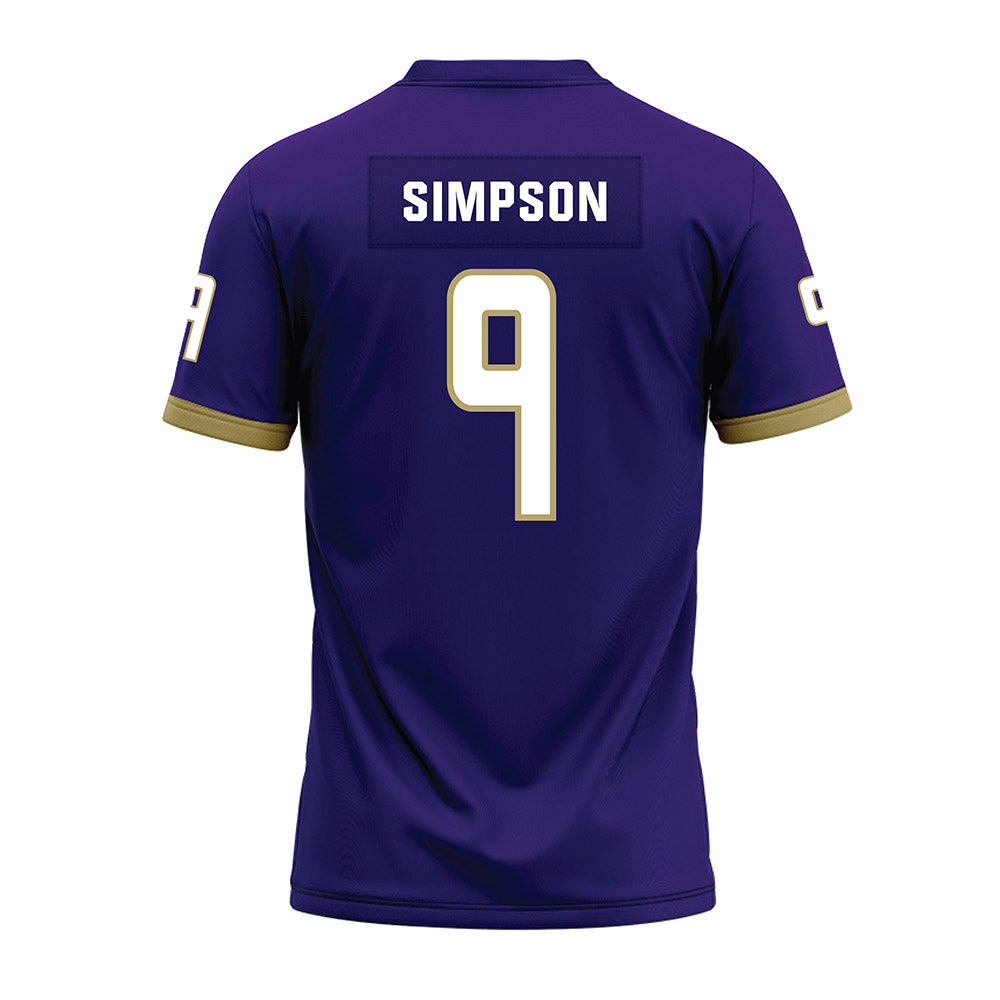 JMU - NCAA Football : Keitrone Simpson - Purple Premium Football Jersey-1
