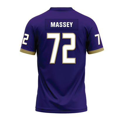 JMU - NCAA Football : Kaedin Massey - Purple Premium Football Jersey-1