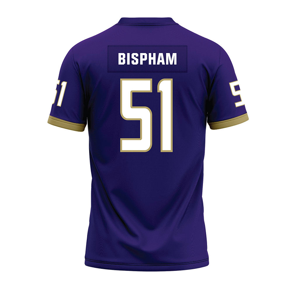 JMU - NCAA Football : Christopher Bispham - Purple Premium Football Jersey-1