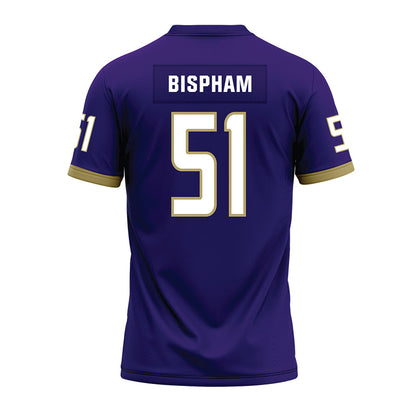 JMU - NCAA Football : Christopher Bispham - Purple Premium Football Jersey-1