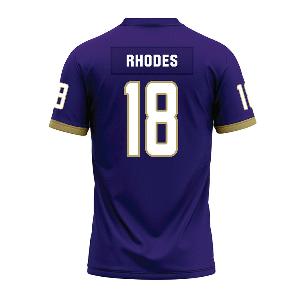 JMU - NCAA Football : Jase Rhodes - Purple Premium Football Jersey-1