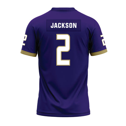 JMU - NCAA Football : Nakian Jackson - Purple Premium Football Jersey-1