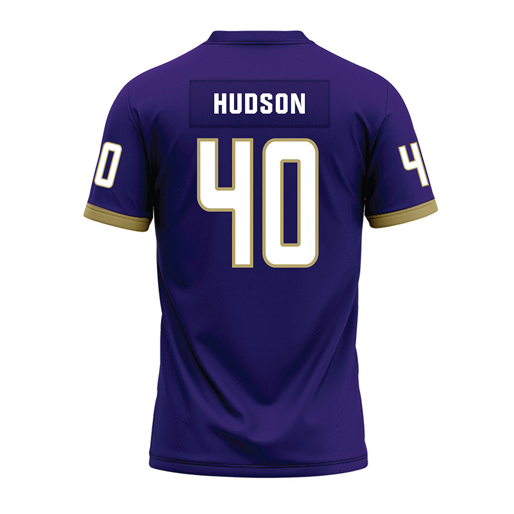 JMU - NCAA Football : Zion Hudson - Purple Premium Football Jersey-1