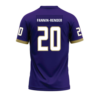 JMU - NCAA Football : Malachi Fannin-Render - Purple Premium Football Jersey-1
