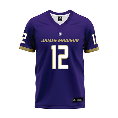 JMU - NCAA Football : Lathan Croley - Purple Premium Football Jersey-0