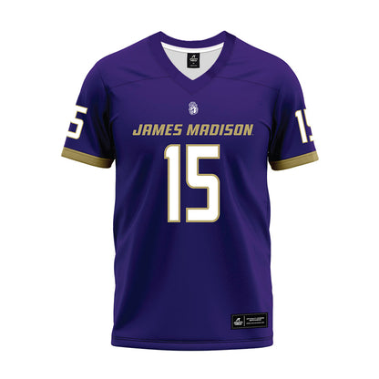 JMU - NCAA Football : Jt Hooten - Purple Premium Football Jersey-0