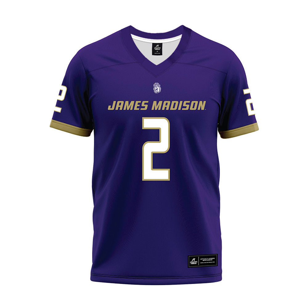 JMU - NCAA Football : Nakian Jackson - Purple Premium Football Jersey-0