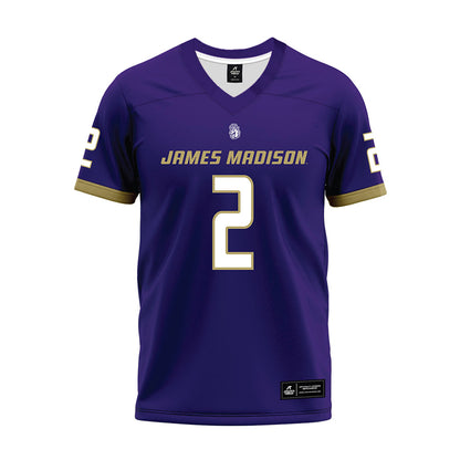 JMU - NCAA Football : Nakian Jackson - Purple Premium Football Jersey-0
