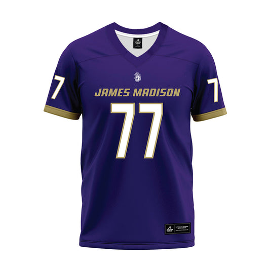 JMU - NCAA Football : Daniel Fox JR - Purple Premium Football Jersey-0