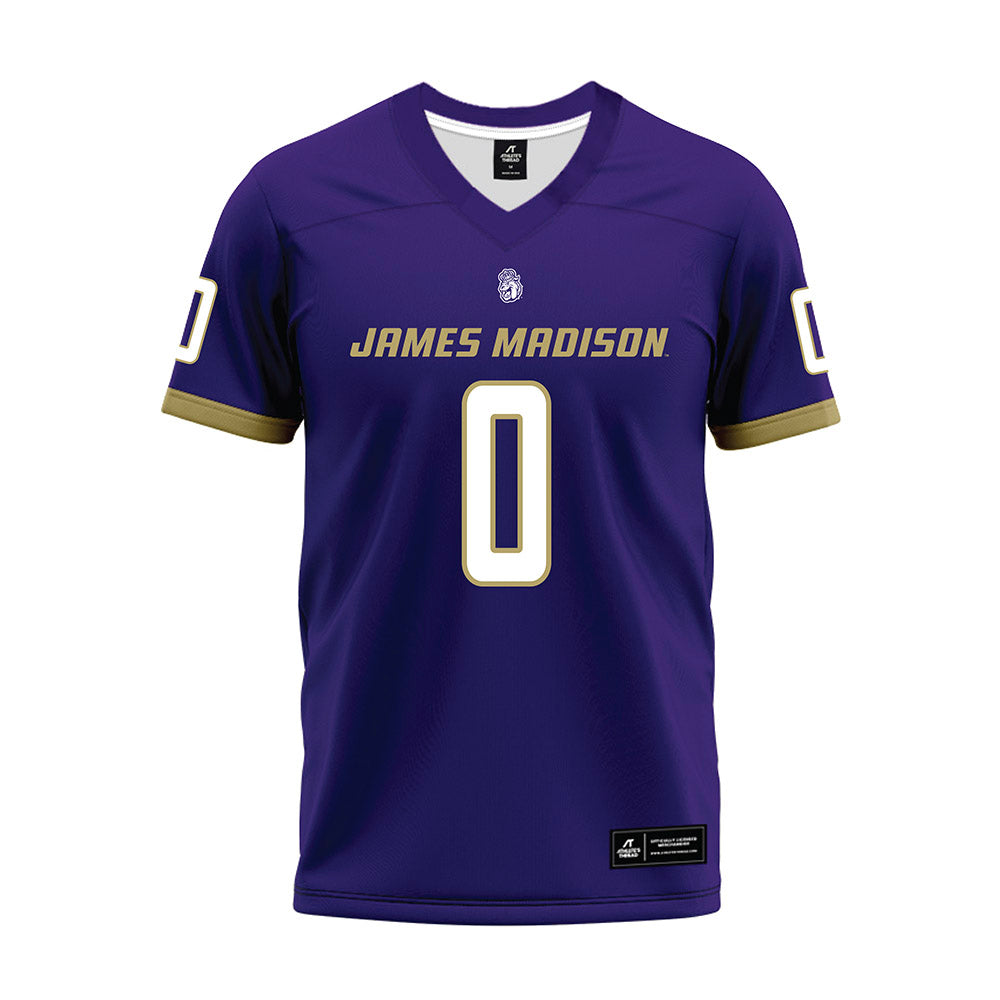 JMU - NCAA Football : Mason Purham - Purple Premium Football Jersey-0