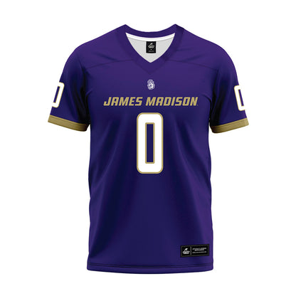 JMU - NCAA Football : Mason Purham - Purple Premium Football Jersey-0