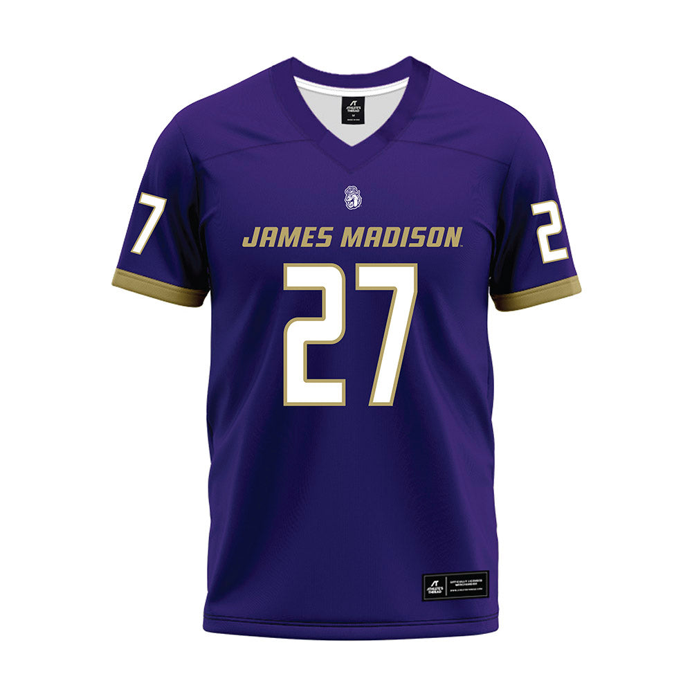 JMU - NCAA Football : Josiah Perry - Purple Premium Football Jersey-0