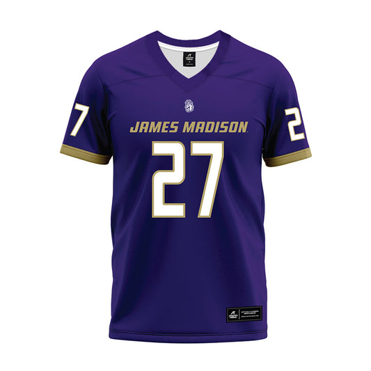 JMU - NCAA Football : Josiah Perry - Purple Premium Football Jersey-0