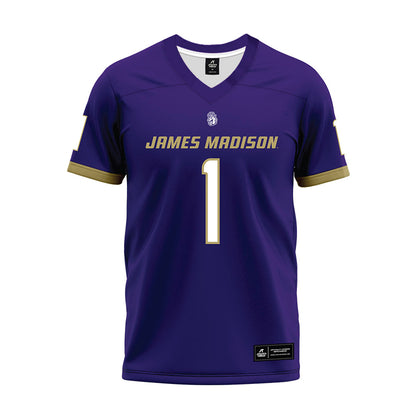 JMU - NCAA Football : Damier Minkah - Purple Premium Football Jersey-0