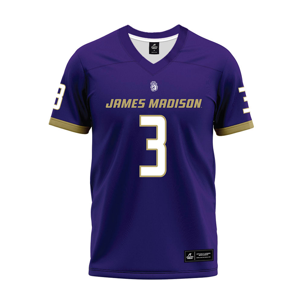 JMU - NCAA Football : Corey Scott - Purple Premium Football Jersey-0