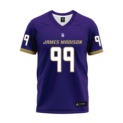 JMU - NCAA Football : Cole Webster - Purple Premium Football Jersey-0