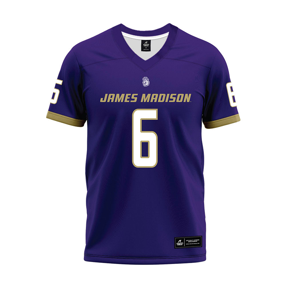 JMU - NCAA Football : DJ Kelly Jr - Purple Premium Football Jersey-0