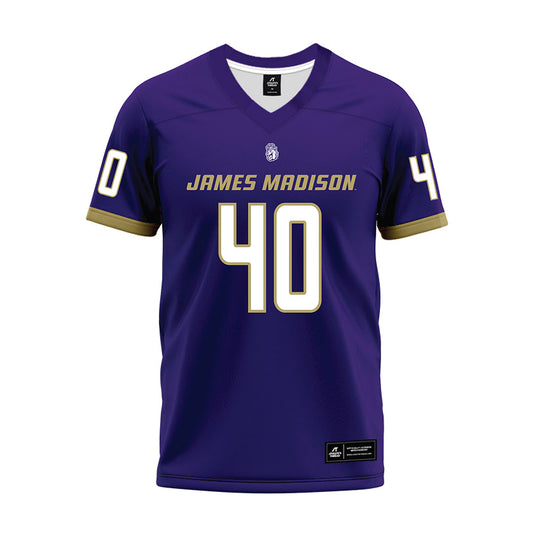 JMU - NCAA Football : Josiah Perry - Purple Premium Football Jersey-0