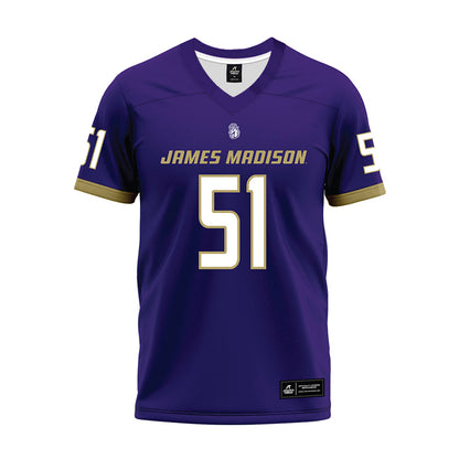 JMU - NCAA Football : Christopher Bispham - Purple Premium Football Jersey-0