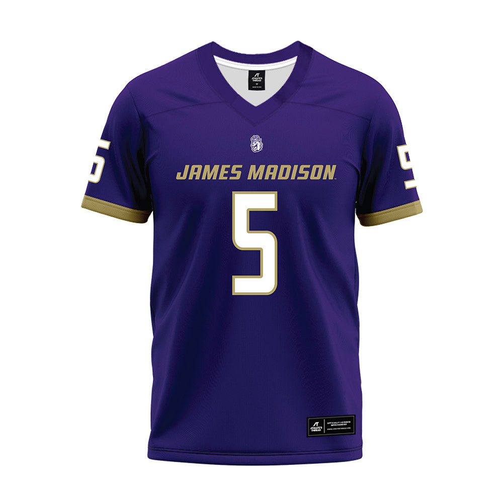 JMU - NCAA Football : Morgan Suarez - Purple Premium Football Jersey-0