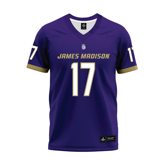 JMU - NCAA Football : Gannon Weathersby - Purple Premium Football Jersey-0