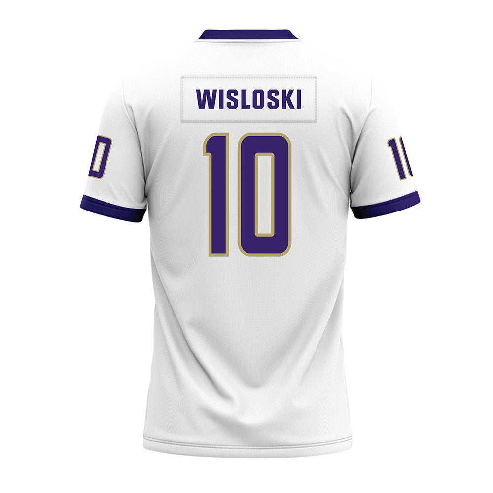 JMU - NCAA Football : Braeden Wisloski - White Premium Football Jersey-1