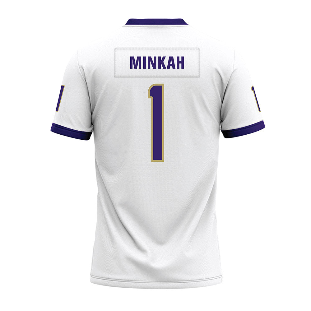 JMU - NCAA Football : Damier Minkah - White Premium Football Jersey-1