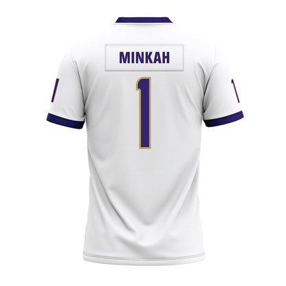 JMU - NCAA Football : Damier Minkah - White Premium Football Jersey-1