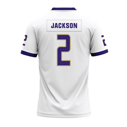 JMU - NCAA Football : Nakian Jackson - White Premium Football Jersey-1