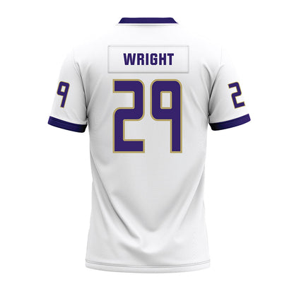 JMU - NCAA Football : KJ Wright - White Premium Football Jersey-1
