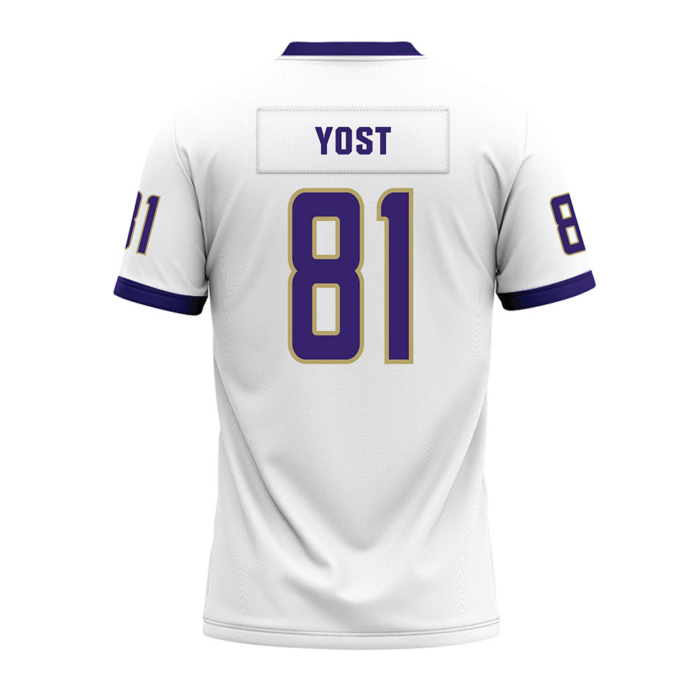 JMU - NCAA Football : Sue Yost - White Premium Football Jersey-1