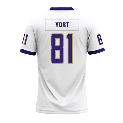 JMU - NCAA Football : Sue Yost - White Premium Football Jersey-1
