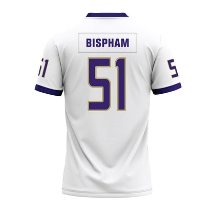 JMU - NCAA Football : Christopher Bispham - White Premium Football Jersey-1