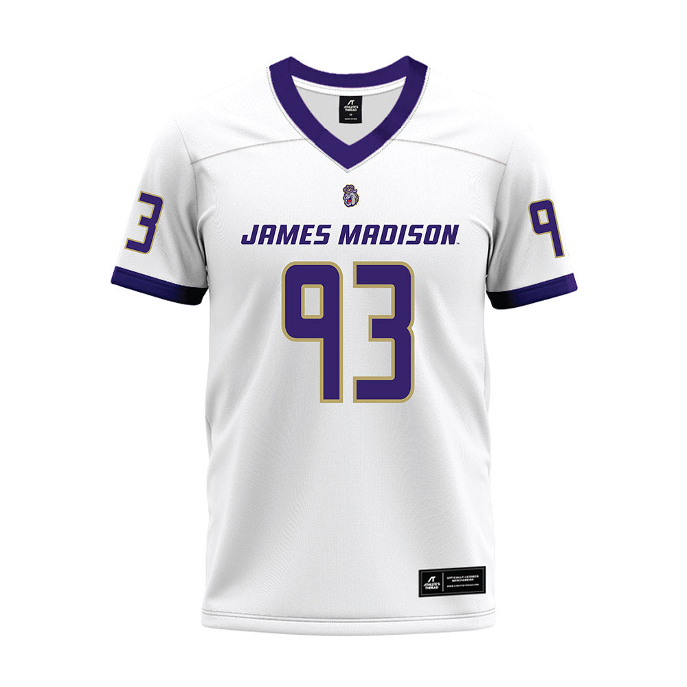 JMU - NCAA Football : Mychal McMullin - White Premium Football Jersey-0