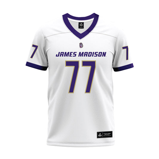JMU - NCAA Football : Daniel Fox JR - White Premium Football Jersey-0