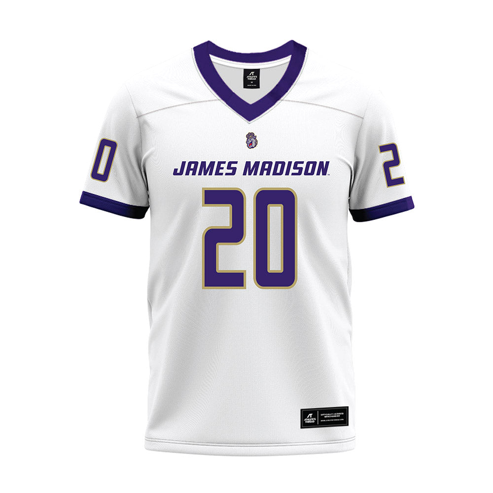 JMU - NCAA Football : Terrence Jones II - White Premium Football Jersey-0
