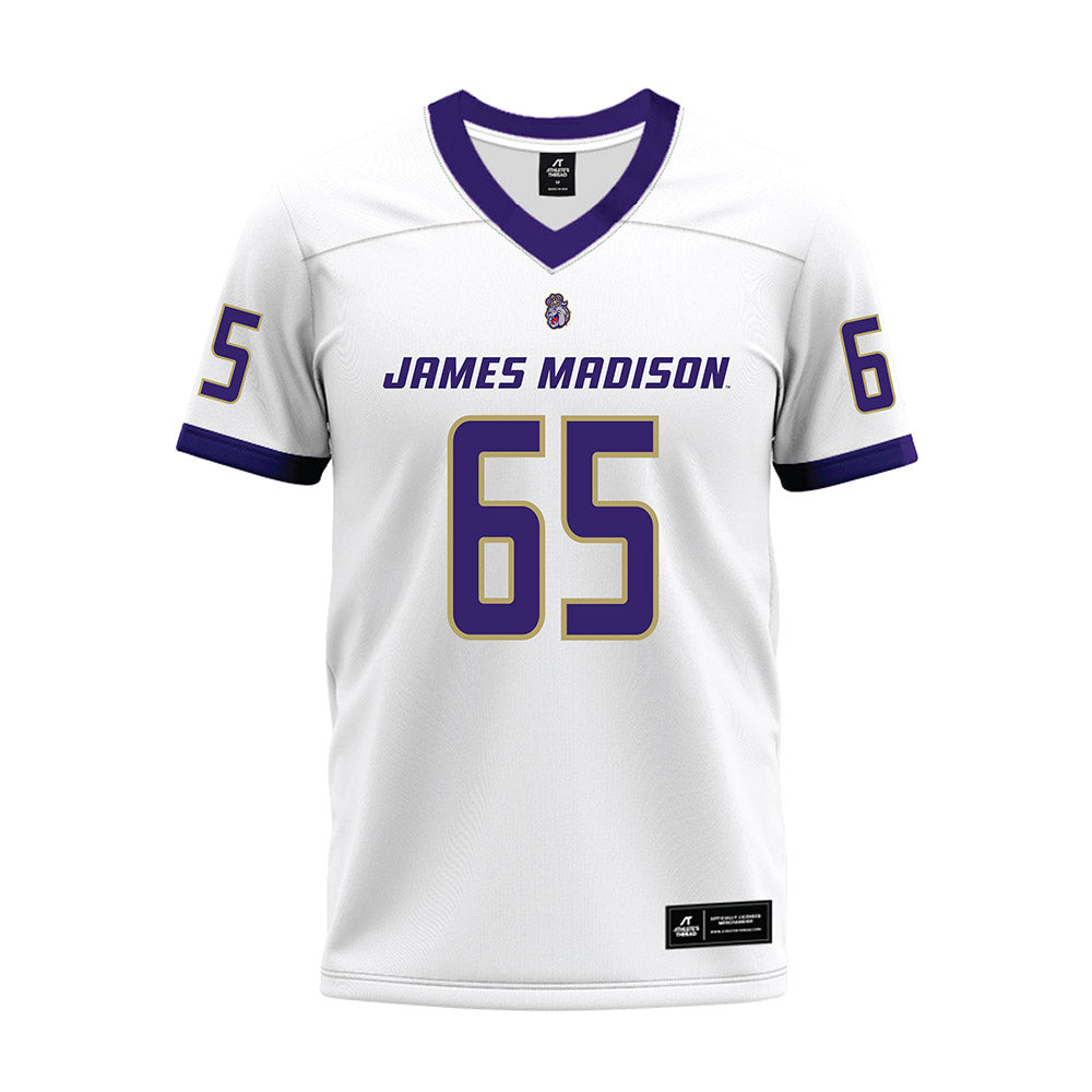 JMU - NCAA Football : Parker Cunningham - White Premium Football Jersey-0