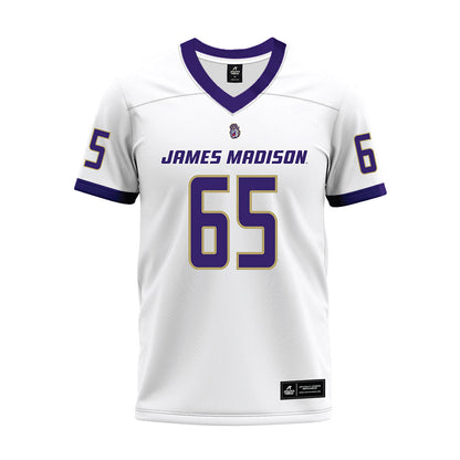 JMU - NCAA Football : Parker Cunningham - White Premium Football Jersey-0