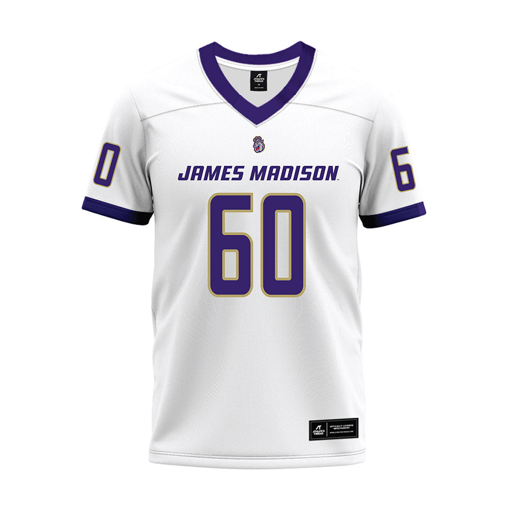 JMU - NCAA Football : Zach Greenberg - White Premium Football Jersey-0