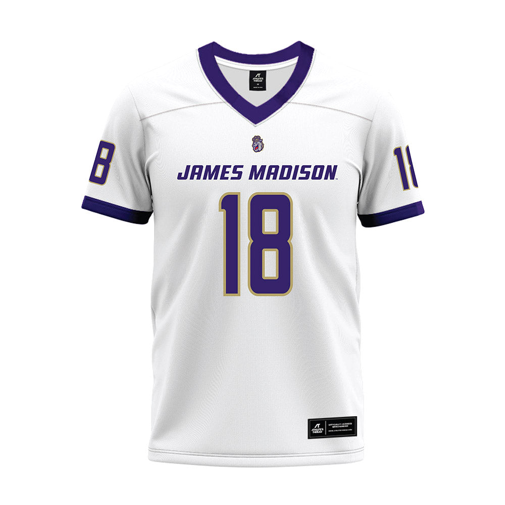 JMU - NCAA Football : Jase Rhodes - White Premium Football Jersey-0