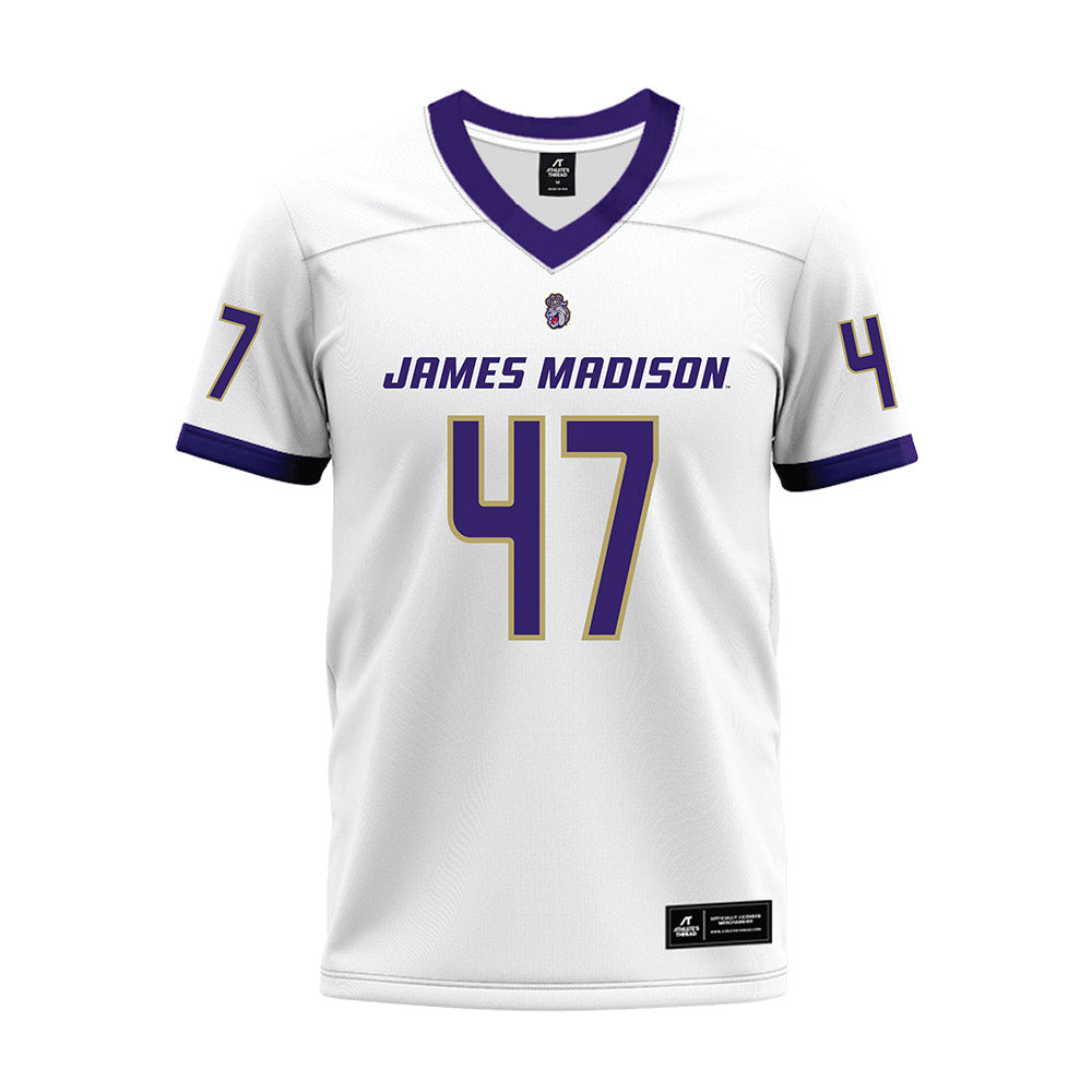 JMU - NCAA Football : Kevin Kabasele - White Premium Football Jersey-0