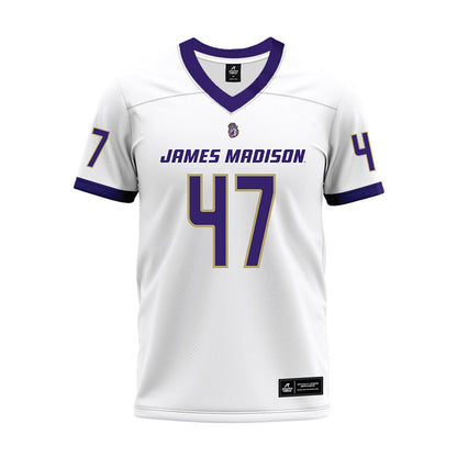 JMU - NCAA Football : Kevin Kabasele - White Premium Football Jersey-0