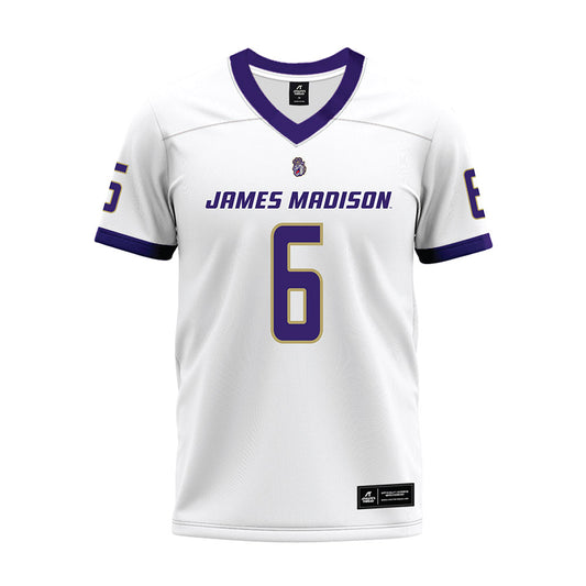 JMU - NCAA Football : George Pettaway - White Premium Football Jersey-0