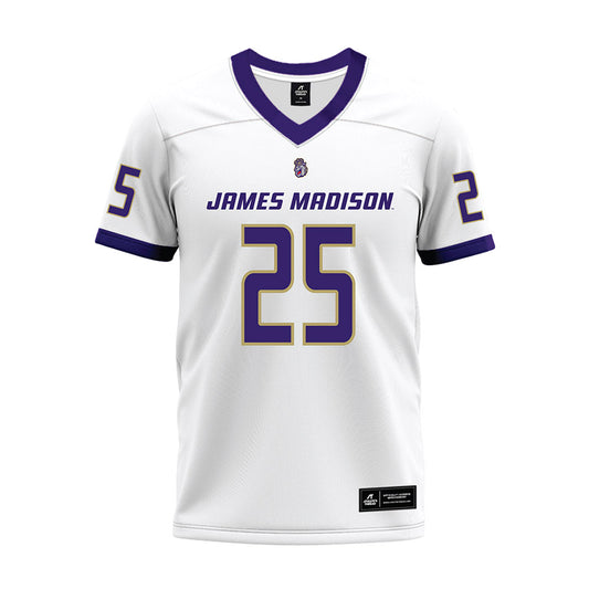 JMU - NCAA Football : Terrence Jones II - White Premium Football Jersey-0