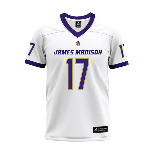 JMU - NCAA Football : Gannon Weathersby - White Premium Football Jersey-0
