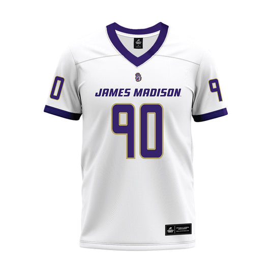 JMU - NCAA Football : Terry Lockett Jr. - White Premium Football Jersey-0
